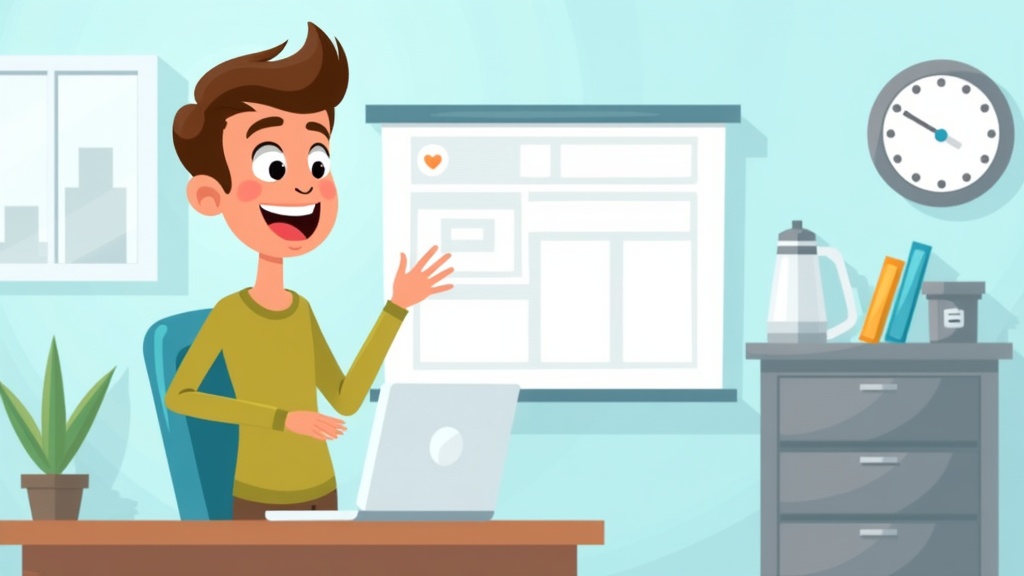 Cartoon illustration of a person learning about MCP Model Context Protocol introduction, happy expression