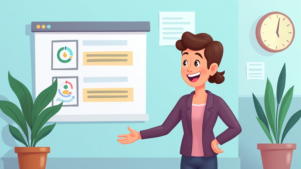 Cartoon illustration of a person teaching AI agents through tool parameter descriptions, happy expression